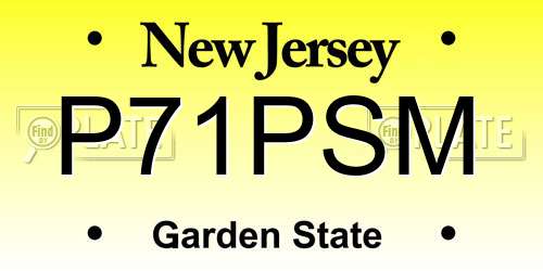 P71PSM New Jersey License Plate