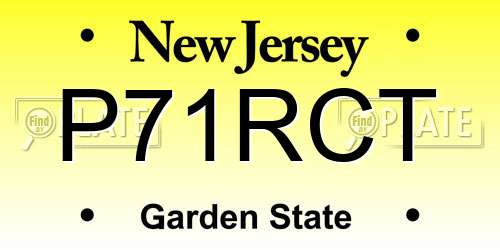 P71RCT New Jersey License Plate