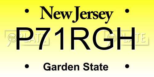 P71RGH New Jersey License Plate