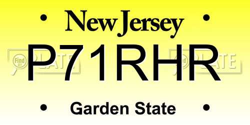 P71RHR New Jersey License Plate
