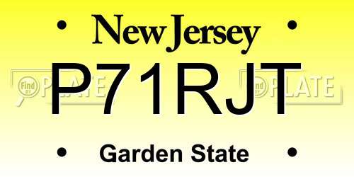 P71RJT New Jersey License Plate