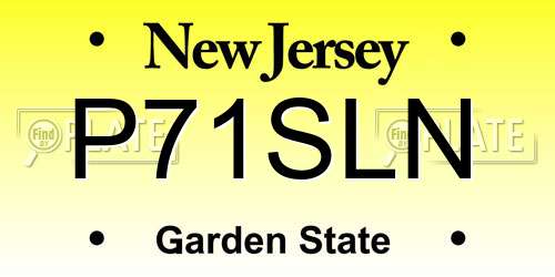 P71SLN New Jersey License Plate