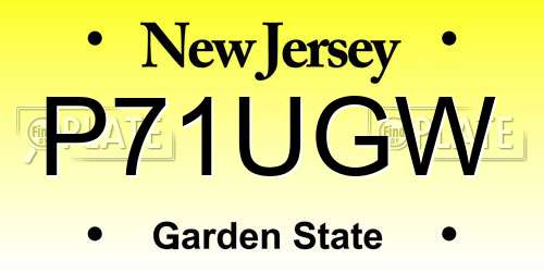 P71UGW New Jersey License Plate