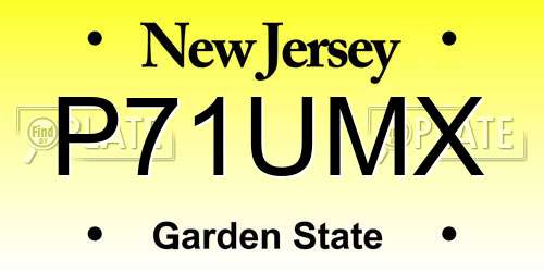 P71UMX New Jersey License Plate