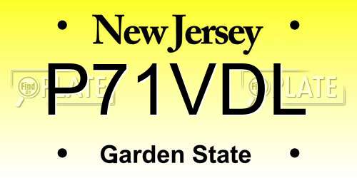 P71VDL New Jersey License Plate