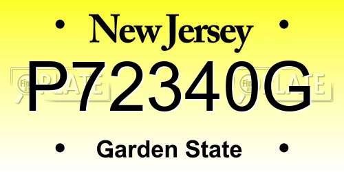 P72340G New Jersey License Plate