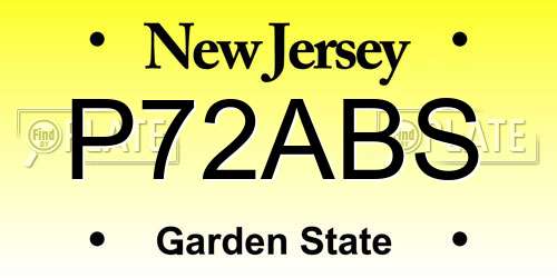 P72ABS New Jersey License Plate