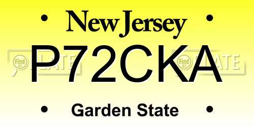 P72CKA New Jersey License Plate