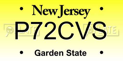 P72CVS New Jersey License Plate