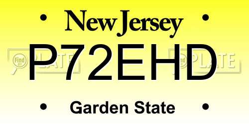P72EHD New Jersey License Plate