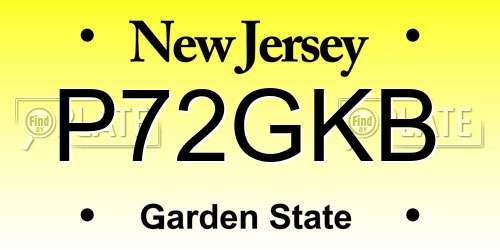 P72GKB New Jersey License Plate