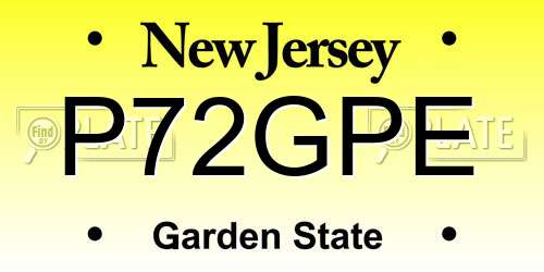 P72GPE New Jersey License Plate