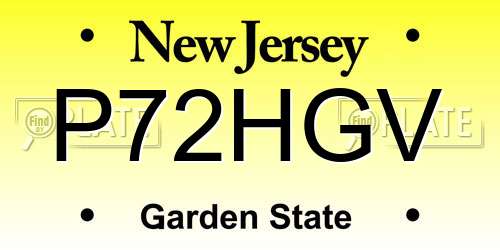 P72HGV New Jersey License Plate