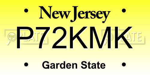 P72KMK New Jersey License Plate