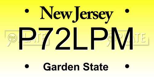 P72LPM New Jersey License Plate