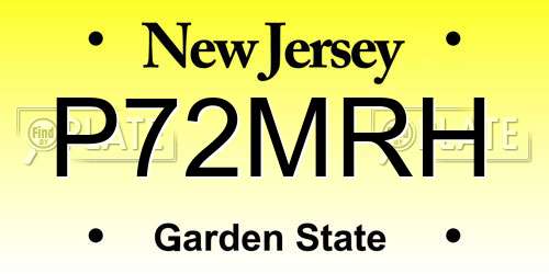 P72MRH New Jersey License Plate