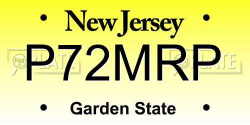 P72MRP New Jersey License Plate