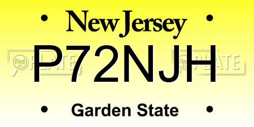 P72NJH New Jersey License Plate