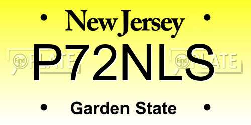 P72NLS New Jersey License Plate