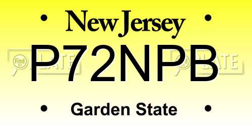 P72NPB New Jersey License Plate