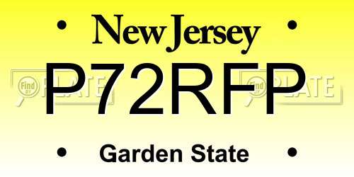 P72RFP New Jersey License Plate