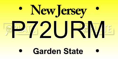 P72URM New Jersey License Plate