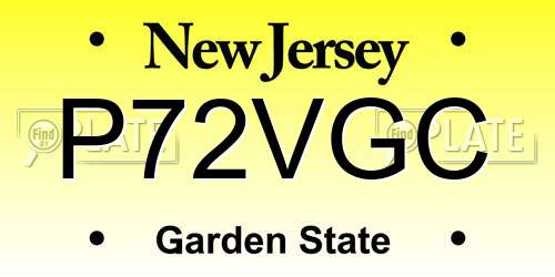 P72VGC New Jersey License Plate
