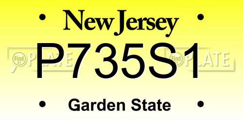 P735S1 New Jersey License Plate