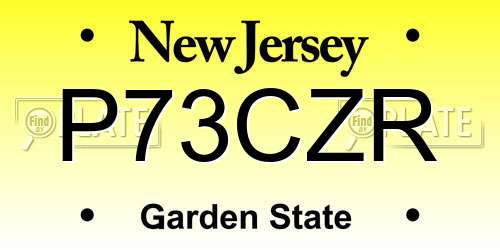 P73CZR New Jersey License Plate