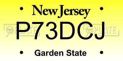P73DCJ New Jersey License Plate