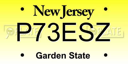P73ESZ New Jersey License Plate