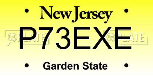 P73EXE New Jersey License Plate