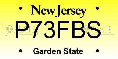 P73FBS New Jersey License Plate