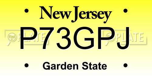 P73GPJ New Jersey License Plate