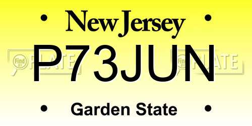 P73JUN New Jersey License Plate