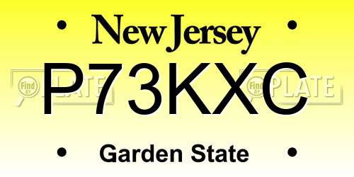 P73KXC New Jersey License Plate