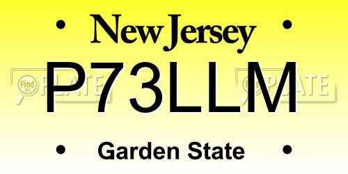 P73LLM New Jersey License Plate