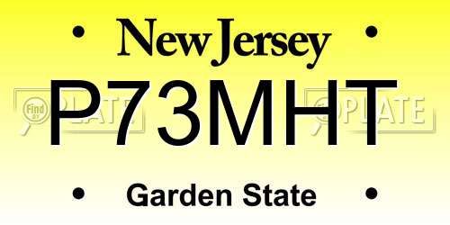 P73MHT New Jersey License Plate