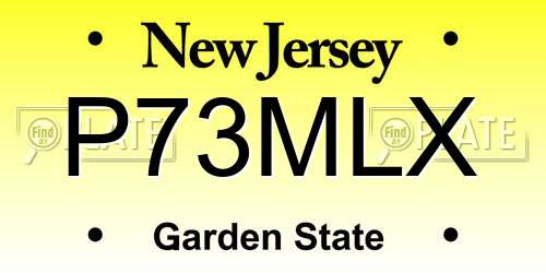 P73MLX New Jersey License Plate