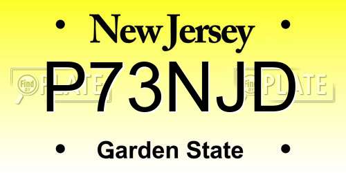 P73NJD New Jersey License Plate