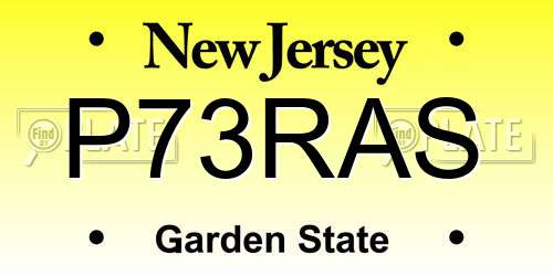 P73RAS New Jersey License Plate