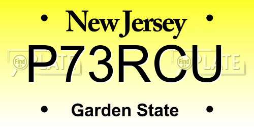 P73RCU New Jersey License Plate