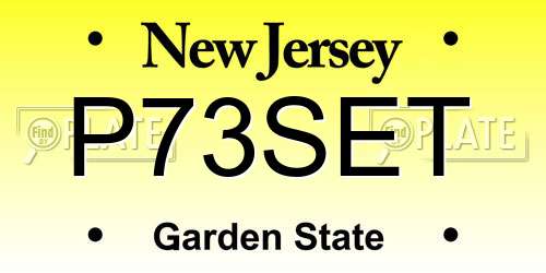 P73SET New Jersey License Plate