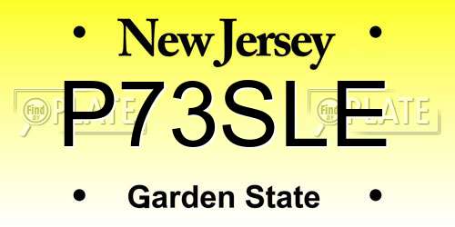 P73SLE New Jersey License Plate