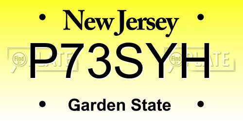 P73SYH New Jersey License Plate