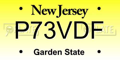 P73VDF New Jersey License Plate