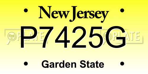 P7425G New Jersey License Plate