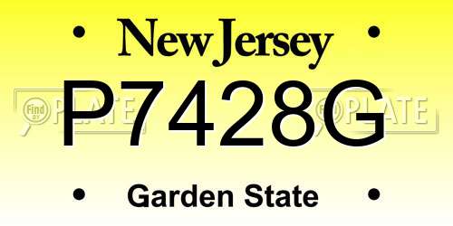 P7428G New Jersey License Plate