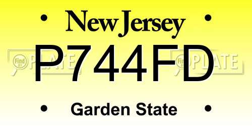 P744FD New Jersey License Plate