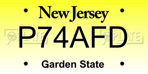 P74AFD New Jersey License Plate